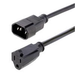1415R-3F-POWER-CORD CABLE DE 1M  DE EXTENSION DE ALIMENTACION PARA COMPUTADORAS, IEC 320 C14 A NEMA 5-15R, 10A 125V, ALARGADOR -