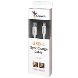CABLE ADATA TIPO-C A USB 3.0 100CM 2.1A PLATEADO ANDROID/WINDOWS, PUERTO TIPO-C REVERSIBLE