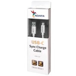 CABLE ADATA TIPO-C A USB 3.0 100CM 2.1A PLATEADO ANDROID/WINDOWS, PUERTO TIPO-C REVERSIBLE