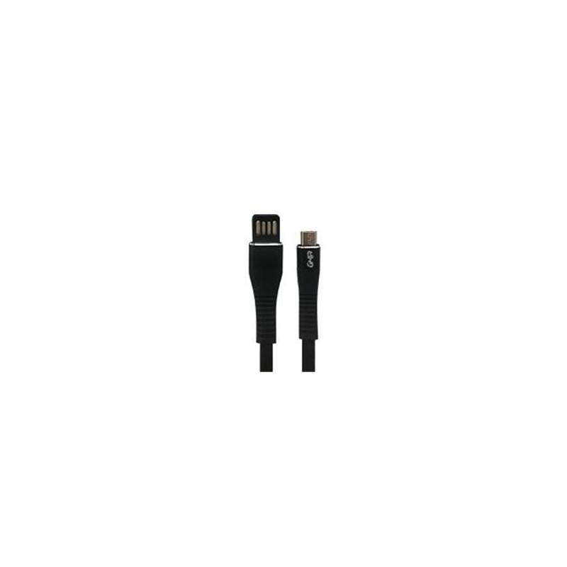 CABLE MICRO USB GHIA PLANO REVERSIBLE/BILATERAL COLOR NEGRO DE 1M