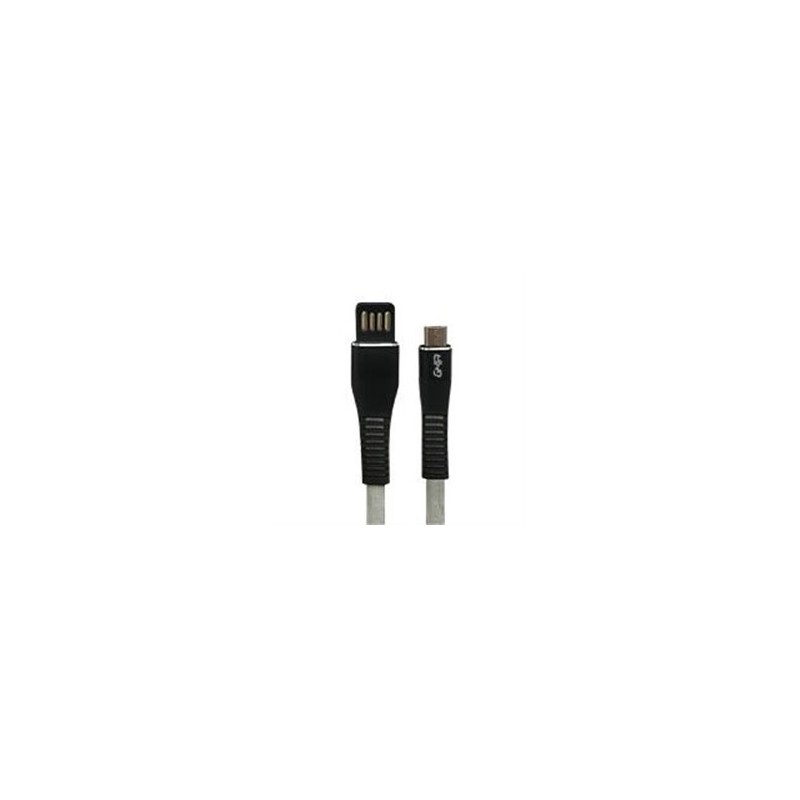 CABLE MICRO USB GHIA PLANO REVERSIBLE COLOR GRIS/NEGRO DE 1M