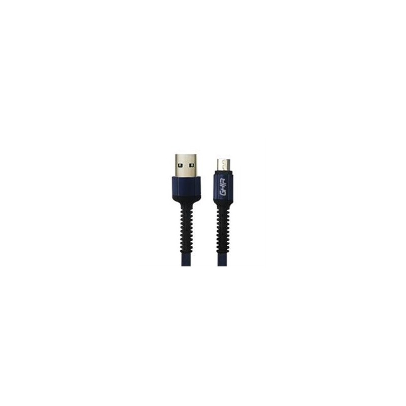 CABLE MICRO USB GHIA NYLON 1M COLOR AZUL