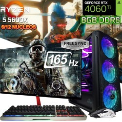 PC GAMER COMPLETA RYZEN 5 5600X NVIDIA RTX 4060TI RAM 32GB MONITOR 165HZ