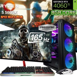 PC GAMER COMPLETA RYZEN 5 5600X NVIDIA RTX 4060TI RAM 32GB MONITOR 165HZ