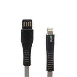 CABLE USB GHIA TIPO LIGHTNING PLANO REVERSIBLE COLOR GRIS/NEGRO DE 1M