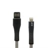 CABLE USB GHIA TIPO LIGHTNING PLANO REVERSIBLE COLOR GRIS/NEGRO DE 1M
