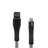 CABLE USB GHIA TIPO LIGHTNING PLANO REVERSIBLE COLOR GRIS/NEGRO DE 1M