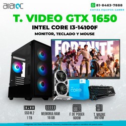 PC GAMER  CORE I3-14100F RADEON RX-6400 4GB 16GB 1TB PANTALLA FULL HD