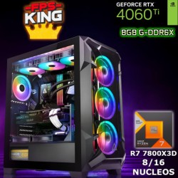 PC GAMER REY DE FPS RYZEN 7 7800X3D NVIDIA RTX 4060 TI 8GB, 32GB 2TB