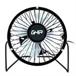 MINI VENTILADOR DE ESCRITORIO GHIA METALICO COLOR NEGRO ALIMENTACION USB