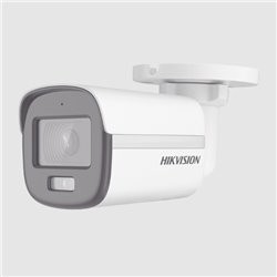 Camara Hikvision Bullet Turbo 2 Mpx Lente 2.8 mm Ir 20 mts Metalica Exterior DS-2CE10DF0T-LFS Microfono Integrado Dual Light