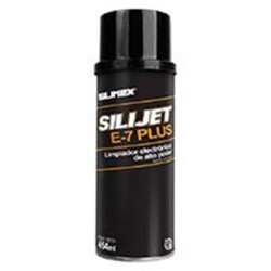 LUBRICANTE LIMPIADOR REPELENTE AL POLVO DIELCTRICO EN AEROSOL DESINTEGRA GRASA Y COCHAMBRE SILIJET E-7 PLUS 454 ML
