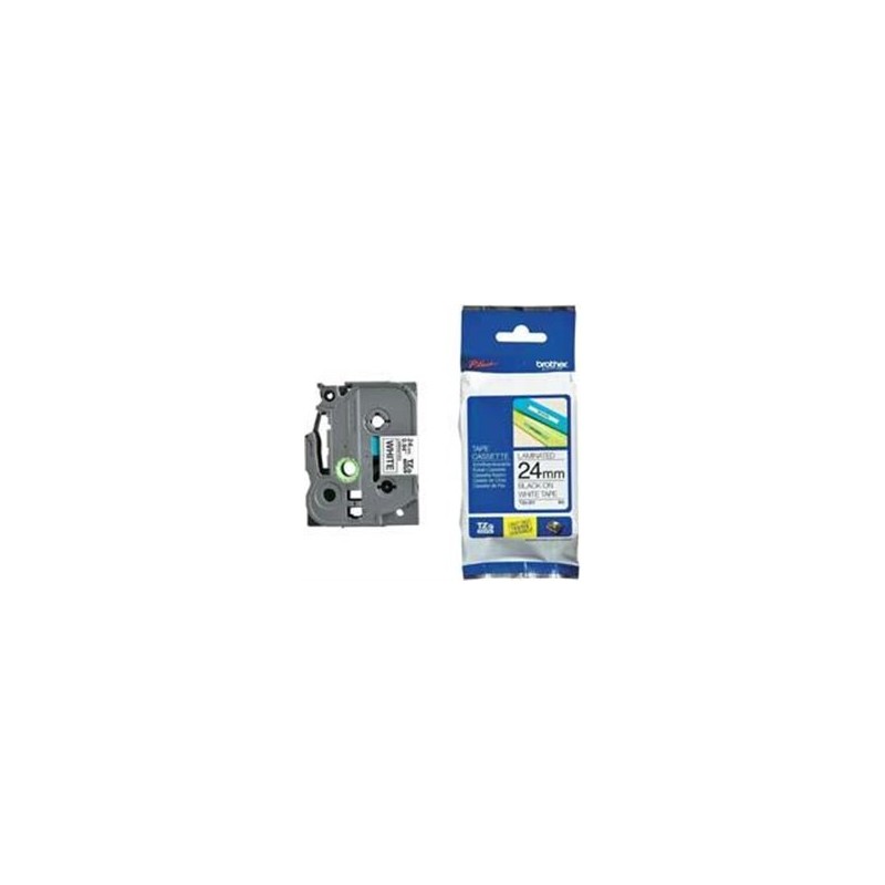 CINTA BROTHER LAMINADA TZE251 NEGRO SOBRE BLANCO DE 24 MM