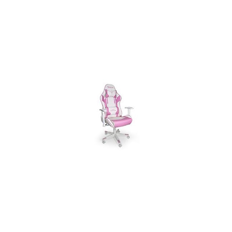 SILLA GAMER OCELOT/COLOR ROSA CON BLANCO/DESCANSA BRAZOS AJUSTABLES/ RECLINABLE 90-155 GRADOS/ SOPORTA HASTA 150KG