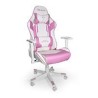 SILLA GAMER OCELOT/COLOR ROSA CON BLANCO/DESCANSA BRAZOS AJUSTABLES/ RECLINABLE 90-155 GRADOS/ SOPORTA HASTA 150KG