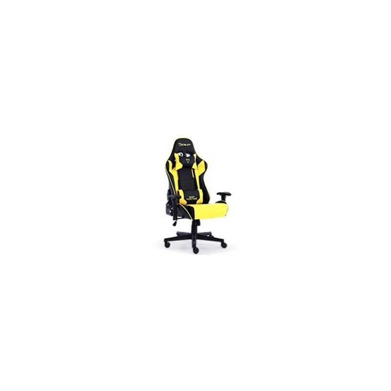 SILLA GAMER OCELOT/ COLOR AMARILLA CON NEGRO / BASE AJUSTABLE Y DE PLASTICO / DESCANSA BRAZOS AJUSTABLES / ANGULO DE INCLINACION