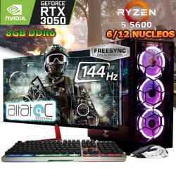 PC GAMER COMPLETA RYZEN 5 5600 NVIDIA RTX 3050 8GB MONITOR 144HZ