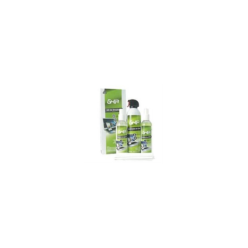 KIT DE LIMPIEZA DELUXE GHIA, CONTIENE REMOVEDOR DE POLVO 660ML, LOCION LIMPIADORA 250ML, LIMPIADOR DE PANTALLAS 250ML Y 2 MICROF