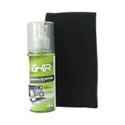 KIT DE LIMPIEZA PARA PANTALLAS GHIA, INCLUYE TOALLA TIPO ESPONJA Y LIQUIDO LIMPIADOR 140ML ANTIBACTERIAL