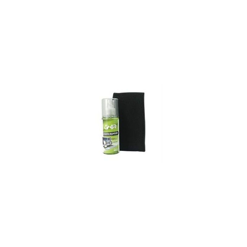 KIT DE LIMPIEZA PARA PANTALLAS GHIA, INCLUYE TOALLA TIPO ESPONJA Y LIQUIDO LIMPIADOR 140ML ANTIBACTERIAL