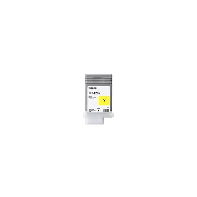 TANQUE DE TINTA CANON PFI-120 Y YELLOW RENDIMIENTO 130 ML, COMPATIBLE CON TM-200, TM-205, TM-300, TM-305.