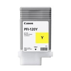 TANQUE DE TINTA CANON PFI-120 Y YELLOW RENDIMIENTO 130 ML, COMPATIBLE CON TM-200, TM-205, TM-300, TM-305.