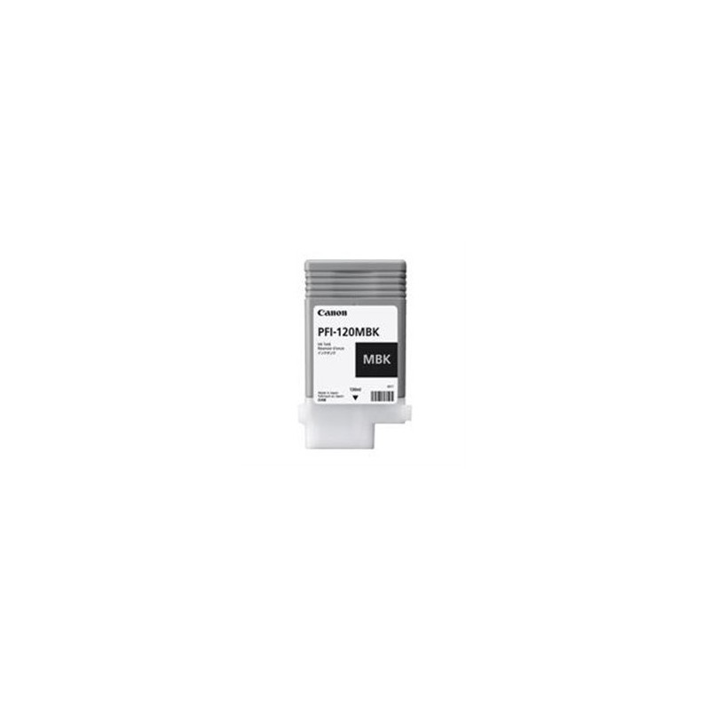 TANQUE DE TINTA CANON PFI-120 MBK NEGRO MATE RENDIMIENTO 130ML, COMPATIBLE CON TM-200, TM-205, TM-300, TM-305.