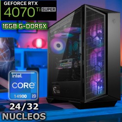 PC GAMER Y WORKSTATION CORE I9-14900 24/32 NUCLEOS RTX-4070TI SUPER, RAM 64GB