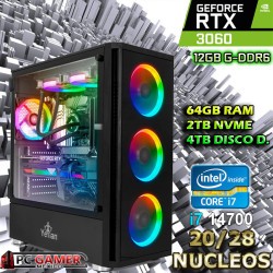 ★WORKSTATION CORE I7-14700 20/28 NÚCLEOS NVIDIA RTX-3060 12GB 64GB RAM