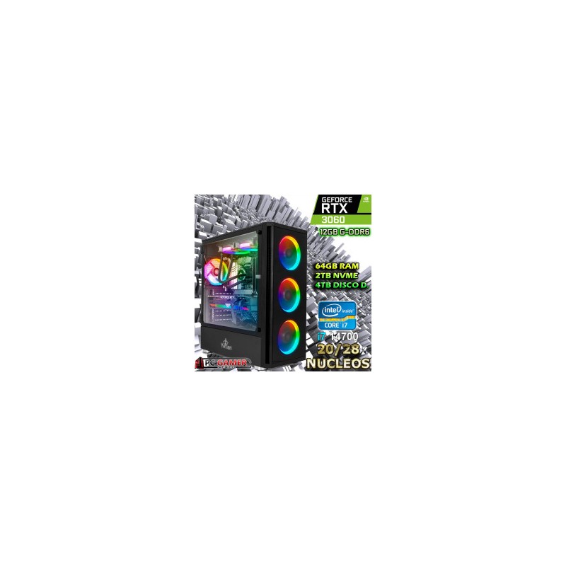 ★WORKSTATION CORE I7-14700 20/28 NÚCLEOS NVIDIA RTX-3060 12GB 64GB RAM