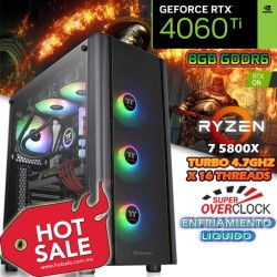 PC GAMER RYZEN 7-5800X 8/16 NÚCLEOS GPU RTX-4060TI 8GB, RAM 32GB 2TB