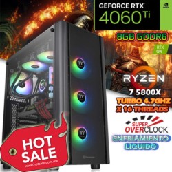 PC GAMER RYZEN 7-5800X 8/16 NÚCLEOS GPU RTX-4060TI 8GB, RAM 32GB 2TB