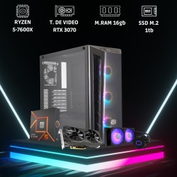 CPU GAMER RYZEN 5 7600X 6 NÚCLEOS NVIDIA RTX 3070 DE 8GB GDDR6 16GB DDR5 SSD 1000GB M.2 4.0