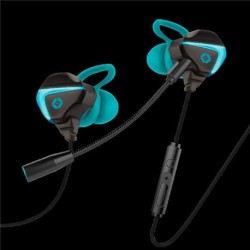 AUDIFONOS VORTRED GAMER CON MICROFONO DESMONTABLE 3.5MM CONTROL DE VOLUMEN INTEGRADO AUDIO DE ALTA DEFINICION NEGRO/AZUL V-93062