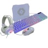 KIT TECLADO MOUSE Y DIADEMA GAMER VORTRED BERRY RGB DPI 1200-3600 USB 1.5 METROS BLANCO