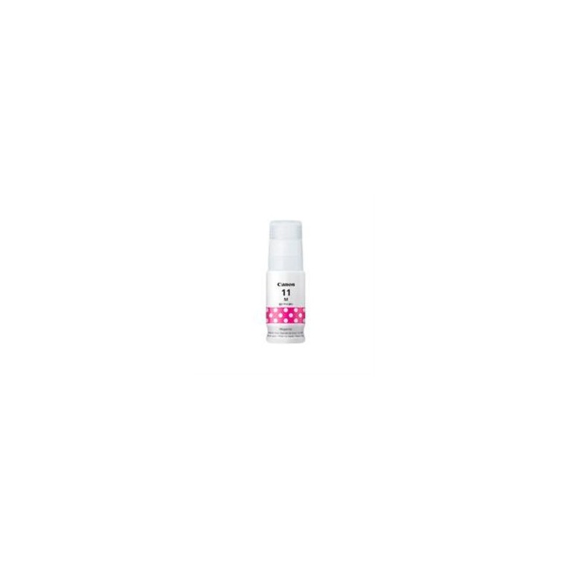BOTELLA DE TINTA CANON GI-11M MAGENTA, 70 ML, RENDIMIENTO APROX. 7,700 PAGINAS, COMPATIBLE CON G3160, G2160.