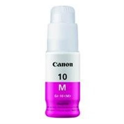 BOTELLA DE TINTA CANON GI-10M MAGENTA, 70 ML, RENDIMIENTO APROX. 7,700 PAGINAS, COMPATIBLE CON G5010, G6010, G7010.