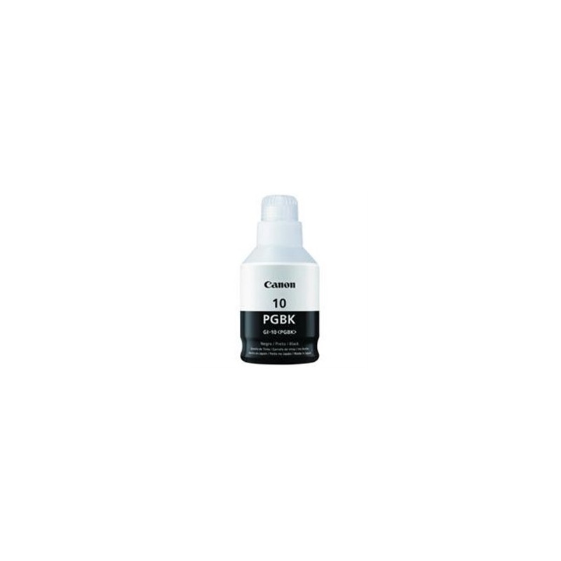 BOTELLA DE TINTA CANON GI-10PGBK NEGRA, 170 ML, RENDIMIENTO APROX.  8,300 PAGINAS, COMPATIBLE CON GM2010, GM4010, G5010, G6010,