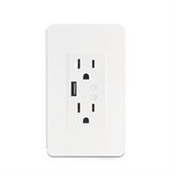 TOMA CORRIENTE DE PARED INTELIGENTE WIFI COLOR BLANCO SMART LIFE IOT BY TECHZONE