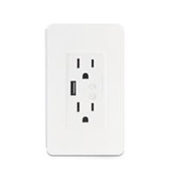 TOMA CORRIENTE DE PARED INTELIGENTE WIFI COLOR BLANCO SMART LIFE IOT BY TECHZONE
