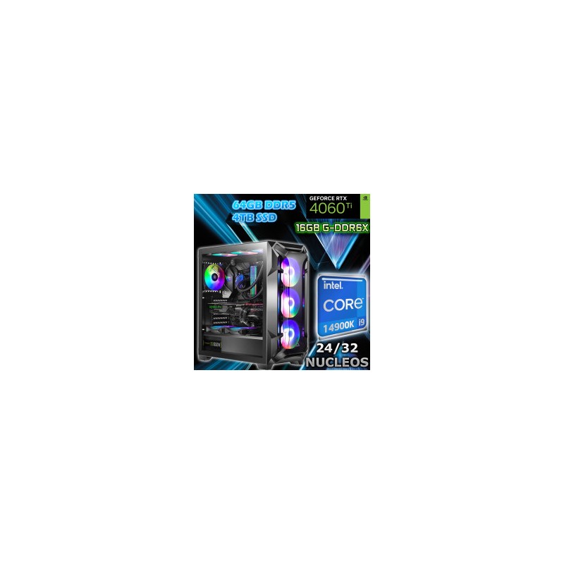 DESKTOP INTEL I9-14900k 14 GENERACION NVIDIA RTX-4060Ti 16GB 64GB 4TB