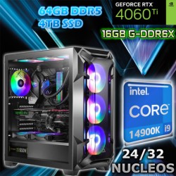 DESKTOP INTEL I9-14900k 14 GENERACION NVIDIA RTX-4060Ti 16GB 64GB 4TB