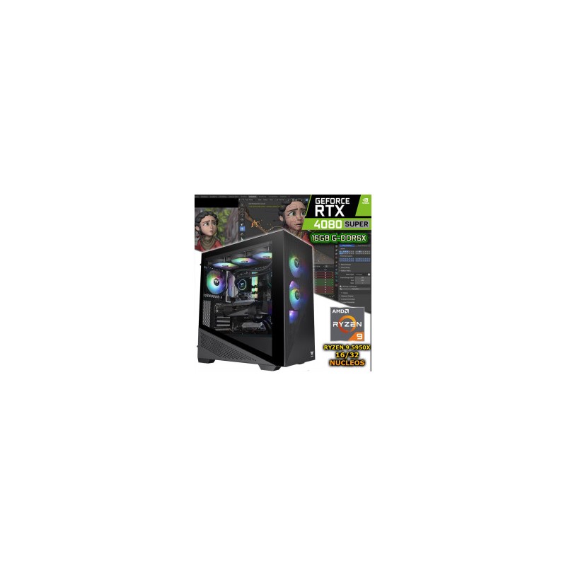 ★PC WORKSTATION RYZEN 9 5950X 16/32 NÚCLEOS NVIDIA RTX-4080 SUPER 64GB RAM