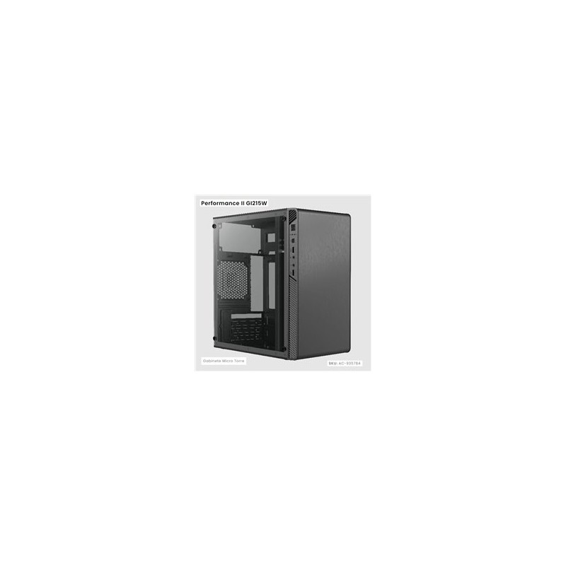 GABINETE ACTECK PERFORMANCE II GI215W NEGRO CON CRISTAL FUENTE 500W MICRO TORRE AC-935784