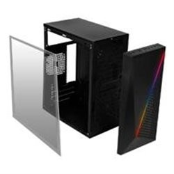 GABINETE ACTECK KIOTO RGB CON FUENTE DE PODER DE 500W COMPACTO MINI-TORRE/ GC-460 /MICRO-ATX/MINI-ITX/ACRILICO/USB 3.0/ NEGRO/AC