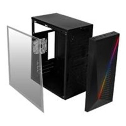 GABINETE ACTECK KIOTO RGB CON FUENTE DE PODER DE 500W COMPACTO MINI-TORRE/ GC-460 /MICRO-ATX/MINI-ITX/ACRILICO/USB 3.0/ NEGRO/AC