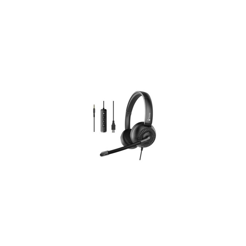AUDIFONOS DIADEMA NEXTEP ALAMBRICO CON MICROFONO USB/3.5MM NEGRO NE-426
