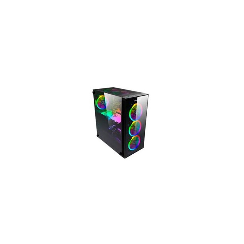 GABINETE GAMER OCELOT/NEGRO/MEDIA TORRE/SOPORTA 6X VENTILADORES 120MM/SOPORTA GPU 350MM/CRISTAL TEMPLADO/SIN FUENTE/ATX