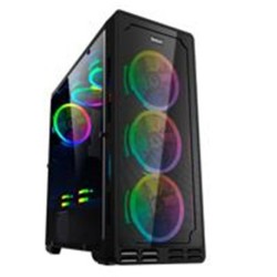 GABINETE GAMER OCELOT/NEGRO/MEDIA TORRE/SOPORTA 6X VENTILADORES 120MM/SOPORTA GPU 320MM/CRISTAL TEMPLADO/SIN FUENTE/ATX