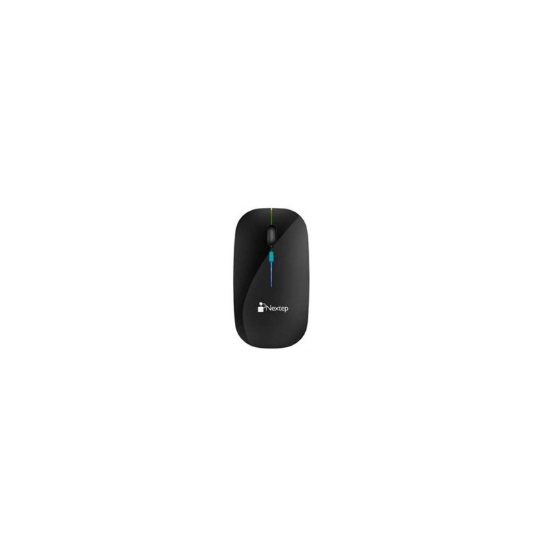 MOUSE NEXTEP INALAMBRICO RECARGABLE DELGADO/SILENCIOSO RGB 1600 DPI NEGRO NE-412N